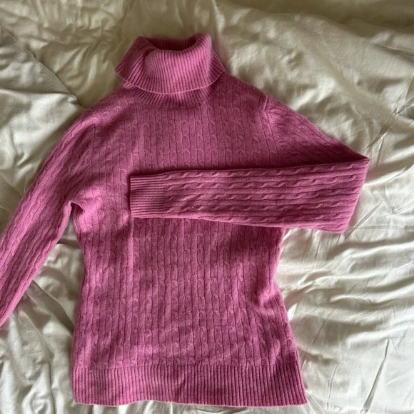 Tweeds 100% Cashmere Petal Pink  Turtleneck Sweater - Picture 6 of 6